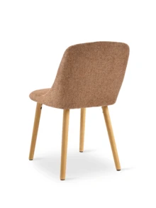 Goeurvant Modern Minimalist Vertical-Stripe Upholstered Dining Chairs With Ergonomic Back & Solid Wood Legs For Living Room, Kitchen, Bedroom - Set Of 2 / Set Of 4 / Set Of 6---Brown (Chenille) - 棕色 - 查看 8
