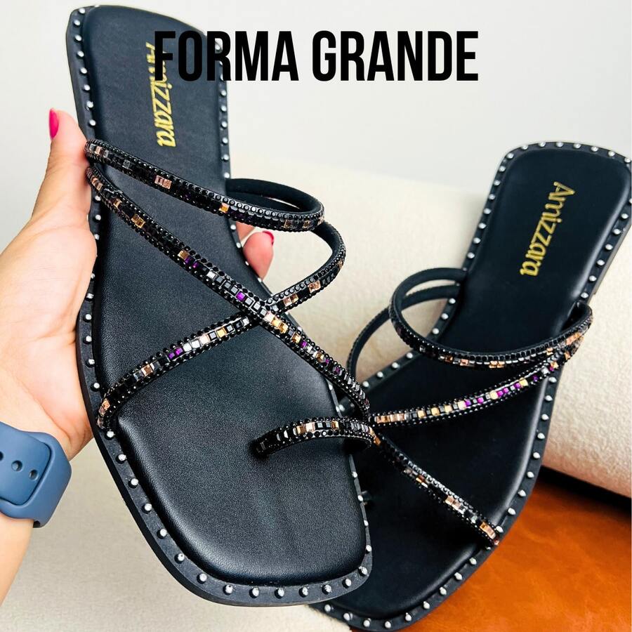 Amizzara X Exclusive Shiny Rhinestone Flats - màu đen - Xem 1