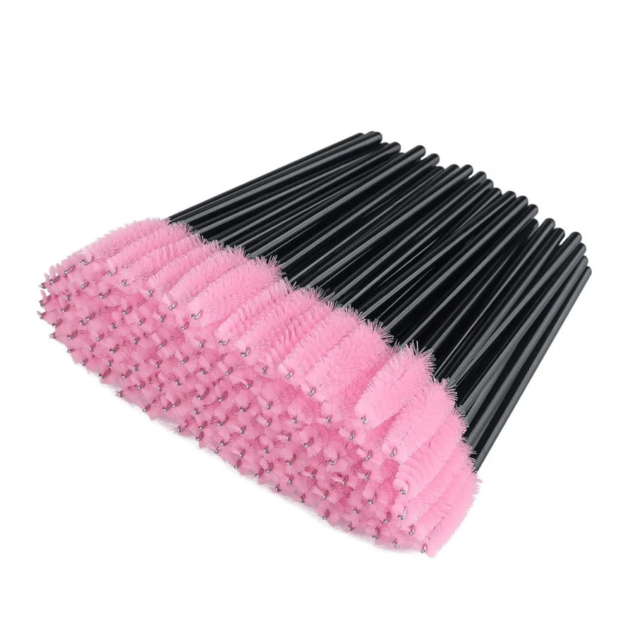 50PCS Disposable Eyelash Brushes, Adjustable Mascara Wands Makeup Applicator, Lash Spoolies Brushes For Eyelash Extensions And Eyebrows (Pink) - Multicolor - View 1