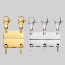 Layered Magnetic Necklace Clasp, 18K Gold And Silver Separators For Stackable Necklace Clasps, Jewelry Clasps For Necklace Separation And Extension - Multicolor - View 14
