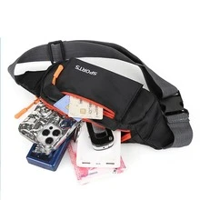 Bolsa de cintura/bandolera unisex con correa de hombro ancha ajustable, cinturón deportivo multifuncional, bolsillo para teléfono celular, billetera, llavero, mochila impermeable para viajes, senderismo y vacaciones. - Multicolor - Ver 2