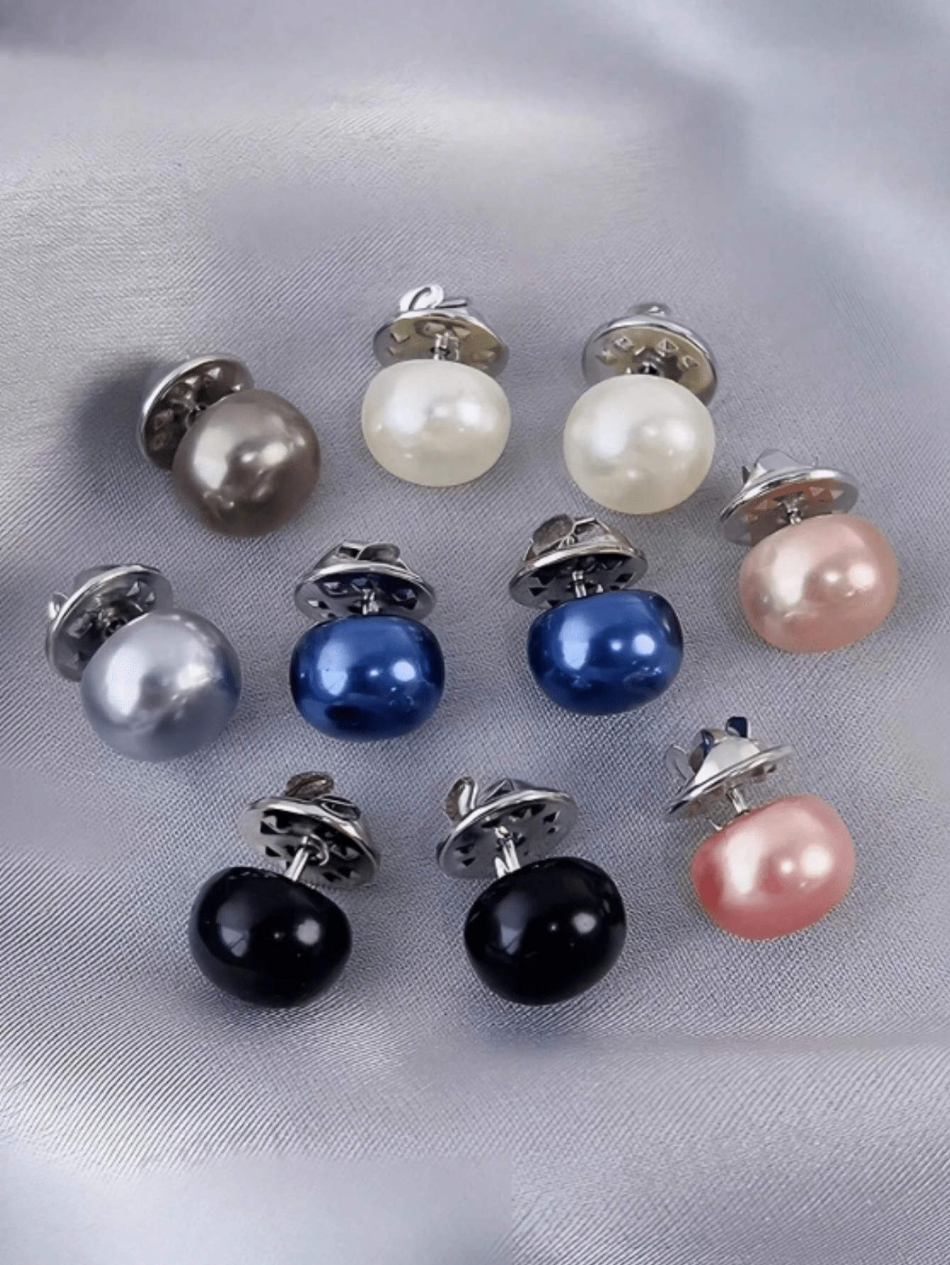 10pcs/Set Ladies' Shirt Pearl Brooch Buttons, Elegant Invisible Buttons For Blouse, Sweater, Dress (No Cardboard) - Multicolor - View 1