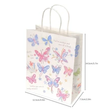60个装节日礼品纸袋，扁平装饰纸包装袋，高端女士纸质礼品袋，珠宝礼品袋，蝴蝶结图案手提袋，加厚便携手提袋。适用于节日、新年、婚礼、购物、生日和派对礼品包装。 - 包裝袋 - 查看 4