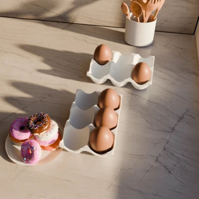 1 Khay đựng trứng bằng nhựa tái sử dụng 6 ngăn, màu trắng tối giản với viền lượn sóng, chống sốc, có thể xếp chồng lên nhau, thích hợp để trong tủ lạnh, trên mặt bàn, trong tủ đựng thực phẩm, khi cắm trại, chuẩn bị bữa ăn, lễ Phục sinh và sắp xếp nhà bếp.