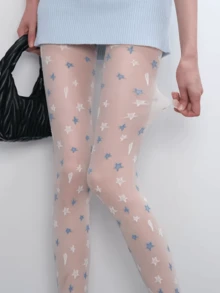 1/2 双 Y2K 性感镂空星形渔网袜，多层款式，适合春夏穿着 - 彩色 - 查看 9