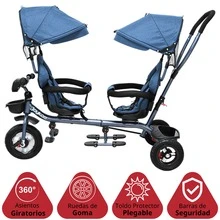 Joykoo Evolutionary Tricycle For Children 360 Rotating Seat With Light And Sound - 藍色 - 查看 3
