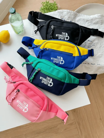 New Arrival Letter Color Block Fashion Minimalist Elegant Versatile Comfortable Cute Travel Large Capacity Multi-Function Chest Bag/Waist Bag