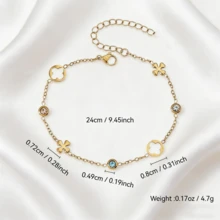 1 chiếc vòng tay cao cấp, sang trọng, đính đá siêu nhỏ, thích hợp đeo hàng ngày, đi nghỉ mát, dự tiệc và hẹn hò. - Vàng - Xem 5