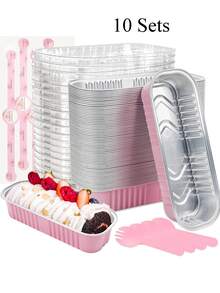 20/40/80件迷你吐司模具套装(带盖和勺子),长方形一次性铝箔烤盘。可用作蛋糕架、午餐盒、冰淇淋杯、咖啡杯和储物盒。厨房收纳好帮手。可重复使用的蛋糕饼干模具、布丁模具、烘焙工具。节日必备厨房用品。适用于情人节派对、家居装饰、乔迁礼物、生日装饰、婚礼用品、旅行必备、派对用品、生日派对用品、节日必需品。 - 彩色 - 查看 16