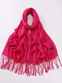 Khăn choàng nữ màu đen đa năng, siêu mỏng, dài, có tua rua, chất liệu giả cashmere, kiểu dáng đơn giản, thanh lịch, ấm áp và thoáng mát, thích hợp sử dụng hàng ngày, bốn mùa, đi chơi và làm quà tặng. - màu đen - Xem 17