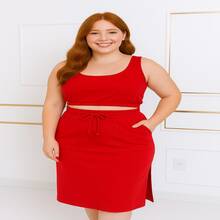Women Two-piece Outfits - 紅色 - 查看 3
