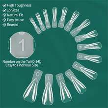 nailpop 150pcs Soft Nail Forms With Detachable Handles And Built-In Measurement Lines, Convenient For Storage, Comes With Gel Remover! Ideal For Nail Extension And Creative Design! - Clear - View 5