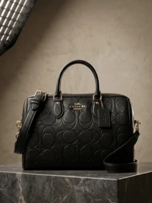 Coach 女士斜挎包，适合日常通勤、旅行、购物和散步 - 黑色 - 查看 5