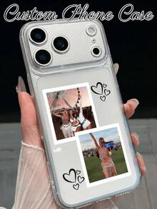 1PC Customizable Photo Phone Case Transparent Cover Matte Texture Compatible With 17/17 Pro/17 Pro Max/17 Air, 16-11, S20-S26 Series, Customized Gift, Best Friend Gift, Valentine's Day Gift, Personalized Gift - Clear - View 4