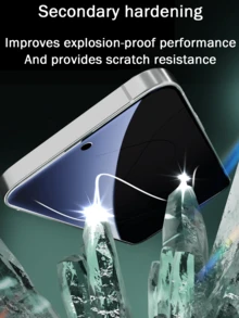 Bộ 4 miếng dán bảo vệ màn hình riêng tư tương thích với , kính cường lực chống vỡ kép, chống nhìn trộm, [Chống va đập - Bảo vệ riêng tư] - màu đen - Xem 3