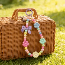 1 chiếc móc khóa/móc treo điện thoại đính hạt hình bánh macaron màu pastel, móc treo túi/móc khóa đính hạt hình hoa và nơ dễ thương, phụ kiện phong cách ngọt ngào Y2K. - Móc khóa màu bánh macaron - Xem 11