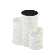 1个多功能刀架，三合一，厨房用具收纳架，刀架，空刀架，大型厨房工具，黑色哑光多功能厨房用具整理架，可放置筷子、刀具等，节省空间的厨房小工具 - 3-in-1 白色拉絲 - 查看 6