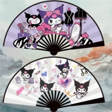 Sanrio 1/件 桂圓卷 黑米 Hello Kitty 可愛卡通派對不織布手搖扇，復古摺扇，夏季必備涼感系列雙面，多款 Hello Kitty、Kuromi、Jade Guigou、My Melody 派對禮物，生日禮物，情人節，婚禮，舞會，旅行配件，返校季，畢業季，母親節，復古風格，夏季完美選擇 - 卡通 - 查看 15