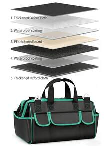 Oxford Cloth Waterproof Tool Bag, Wear-Resistant Thickened Handheld Shoulder Bag Suitable For Construction Site - Multicolor - View 8