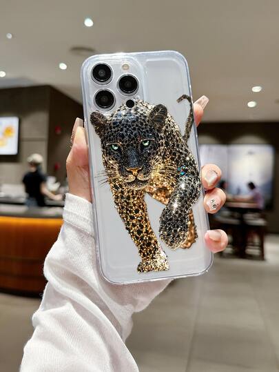 Fashionable Leopard Print Style Apple Phone Case,Animal Style Cheetah Pattern Galaxy Phone Case, Transparent Shockproof Phone Case, Compatible With Samsung Galaxy, Compatible With Xiaomi, Compatible With IPhone 11/12/13/14/15/16/17PRO/Max/Plus Fashion Phone Case Protective Case, Birthday Gift For Friends And Family, Holiday Gift For Friends/Family, Cute Cartoon Shockproof Phone Case