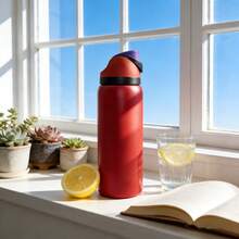 O-Walaa BlackCherryWaterBottle32oz, 945ML, With Straw, Heat Preservation Time More Than 24 Hours, Cold And Hot Water Can Be Insulated, Can Make Coffee, Frozen Drinks, Exquisite Workmanship, Suitable For Camping, Work, Indoor And Outdoor Use. - Gỗ đỏ - Xem 8