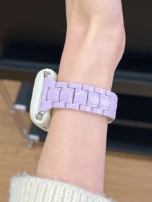 星空图案柔软硅胶表壳 + 亚克力塑料表带，适用于 42mm 46mm 41mm 38mm 40mm 42mm 44mm 45mm 49mm，K-Pop 女团粉丝必备，兼容 10 9 8 SE 7 6 5 4 3，简约纯色运动表带套装 - 淡紫色 - 查看 4