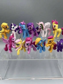 MY LITTLE PONY 12pcs Desktop Decor Miniatures, Perfect Gifts For Young People On Birthday, Christmas, Back To School, Suitable For Birthday Celebration, Friend Gifts, Memorial Gifts, Decorations, Home Decor, Valentine's Day Gifts - Multicolor - View 3