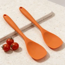 All-In-One Silicone Spatula Spoon Set - High Heat Resistant Non-Stick Flexible Scraper - Seamless Rubber Spoon For Mixing, Salad, Baking - Orange/Red (2/4 Packs) - Orange - View 14