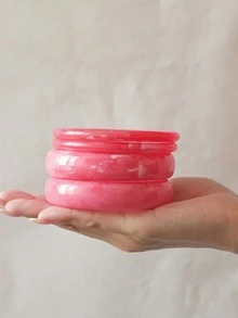 4 chiếc vòng tay tròn bằng acrylic kiểu retro thanh lịch dành cho nữ, thiết kế đơn giản thời trang, phù hợp cho trang phục thường ngày và các bữa tiệc. - Hồng - Xem 6