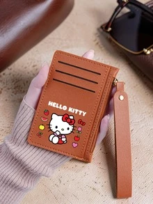 SANRIO 1个可爱Hello Kitty印花零钱包，带拉链和腕带，多卡位女士卡包，送给朋友和家人的完美礼物，女士钱包，迷你钱包，小钱包，卡包，旅行必备，夏季节日，毕业典礼，教师节礼物，生日礼物，母亲节礼物 - 彩色 - 查看 12