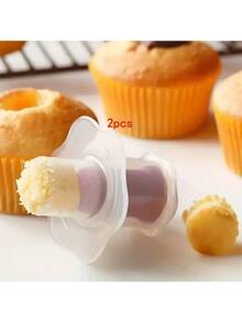 1/2 piezas Sacador de cupcakes, Herramienta de decoración de repostería Perforador de agujeros para pasteles y panes de plástico - Rojo violeta - Ver 13