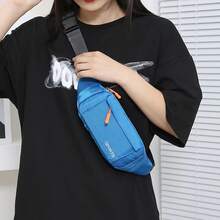 Bolsa de cintura/bandolera unisex con correa de hombro ancha ajustable, cinturón deportivo multifuncional, bolsillo para teléfono celular, billetera, llavero, mochila impermeable para viajes, senderismo y vacaciones. - Multicolor - Ver 4