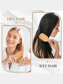 6 Pack Mini Bamboo Hair Brush Bulk Wooden Travel Small Hairbrush Scalp Massage Detangling Pocket Brush For Wedding Guest Gifts Bridal Shower Bridesmaid Proposal Favors - 6小方形 - 查看 4