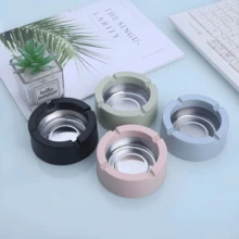 Gạt tàn thuốc bằng thiếc, nhựa PP, kiểu dáng tối giản, màu đen. - Một kích thước phù hợp với tất cả - Xem 8