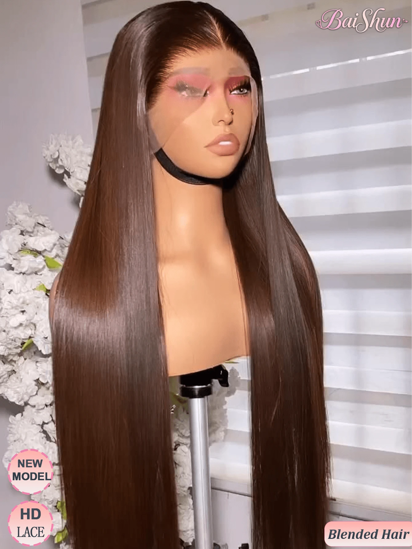 13x4 13x6 5x5 Straight Hair HD Lace Frontal Wig, 200% Density Brazilian Virgin Hair, Mixed Hair For Women (4# Chocolate Brown, 28 Inches)