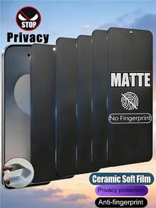 Android Screen Protector 5PCS Matte Ceramic Film Privacy Screen Protector Compatible With Samsung Galaxy S26 S25 S24 Ultra FE A57 A37 A56 A36 A17 A07 A16 A26/Compatible With Xiaomi 15T 14T 13T Poco M6 M7 X7 Pro Note 14 13 Pro 4G 5G/Compatible With IPhone 17 Pro Max 16 15 14 13 12 11 Series Mother's Day Gift - Black - View 120