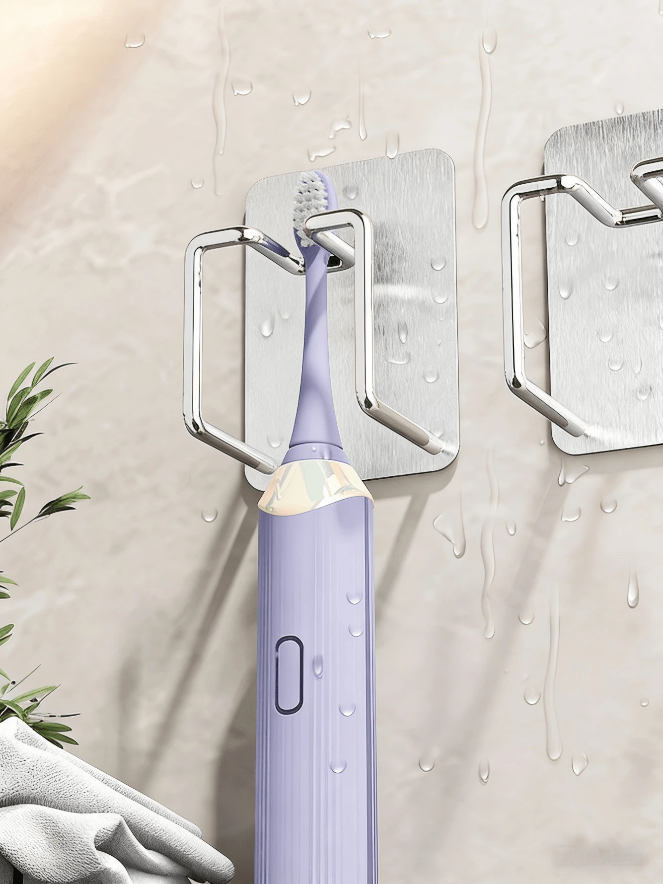 1 Giá đỡ bàn chải đánh răng điện treo tường đơn giản, không cần khoan, giá để bàn chải đánh răng tối giản, giá đựng bàn chải đánh răng đa năng cho phòng tắm. - Nhiều màu - Xem 1