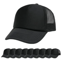 10 PCS  Unisex Sublimation Blank Mesh Baseball Cap Polyester Mesh Trucker Hat Bulk - 10 CHIẾC - Xem 10