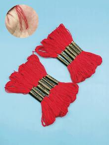 Bộ 12 cuộn chỉ thêu 6 sợi, có các màu đỏ, vàng, đen, trắng, mỗi sợi dài 8m, thích hợp cho việc tự làm thêu, thêu chữ thập, làm vòng tay, may vá thủ công. - Chỉ thêu chữ thập - Xem 7