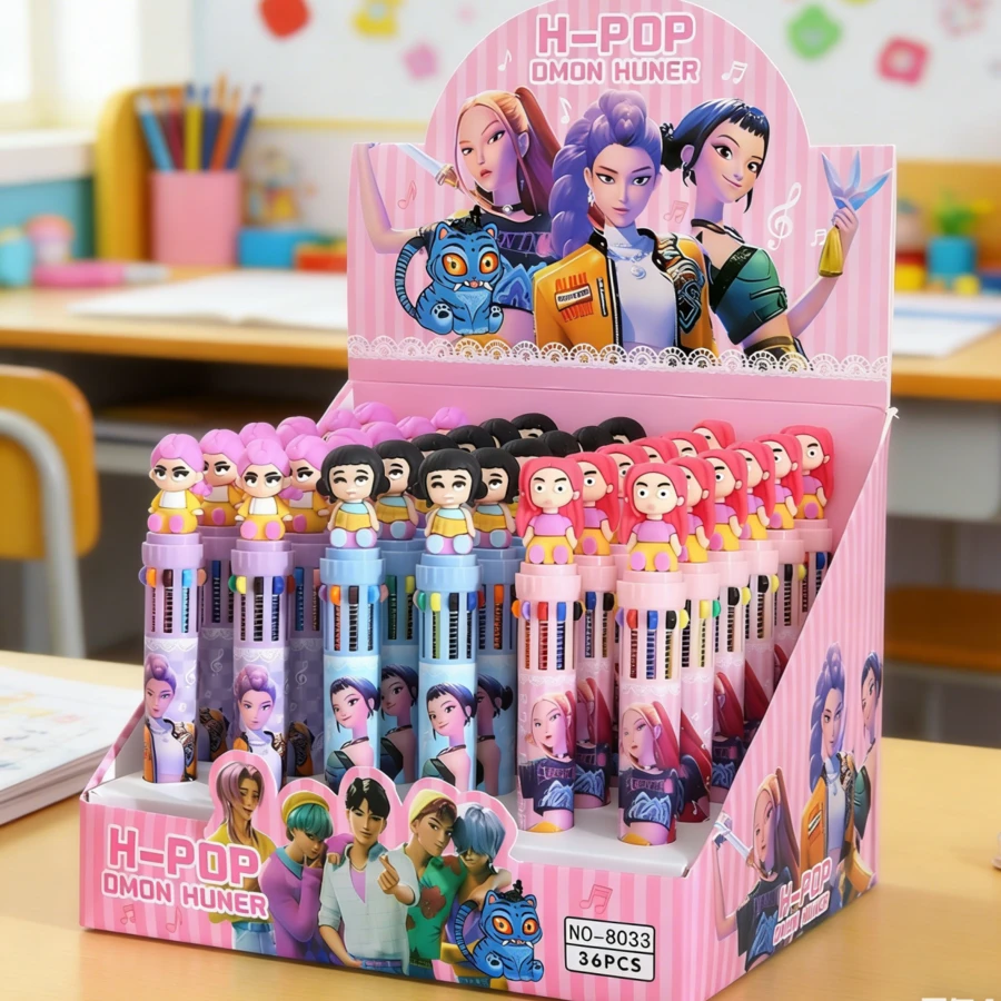 K-POP 3D恶魔女团浮雕笔 - 色彩鲜艳的日记本和笔记笔，是复活节、情人节、新年礼物、睡衣派对、返校用品的理想之选 - 彩色 - 查看 1