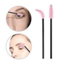 50PCS Disposable Eyelash Brushes, Adjustable Mascara Wands Makeup Applicator, Lash Spoolies Brushes For Eyelash Extensions And Eyebrows (Pink) - Multicolor - View 3