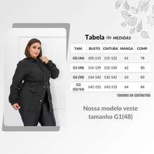 Plus Size Winter Overcoat In Bengaline Fabric With Drawstring, Zipper, And Button Closure. This Winter Parka Coat/Blouse Is Perfect For Sizes G1, G2, And G3. - màu đen - Xem 8