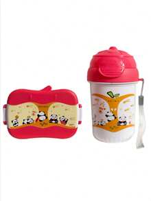 Bộ 2 hộp cơm bento họa tiết hoạt hình kèm cốc nước, chất liệu PP, tiện mang theo. - Nhiều màu - Xem 13