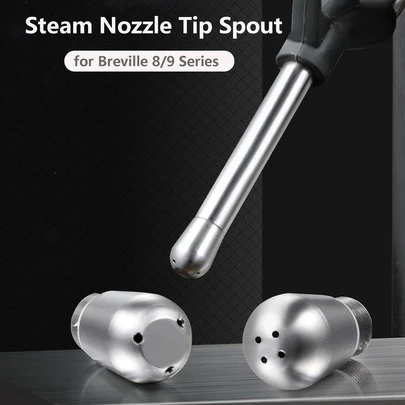 Stainless Steel Coffee Machine Steam Nozzle, 3/4 Holes Milk Foam Spout, 0.9 X 0.5in Coffee Maker Steam Nozzle With 0.3in Screw Diameter For 8 Series Coffee Machine