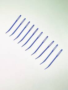 10pcs Curved Bent Tip Knitting Needles, Rust-Resistant Aluminum Alloy Large-Eyed Design, Multi-Color Options, Easy To Operate, Suitable For Sweater Repair, Handcraft Knitting, Clothing Edging, Home Textile Mending, Plush Doll Making, Etc. - Large-eye Aluminum Bent Needle - View 11