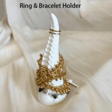 1个耐用塑料章鱼触手首饰架，戒指展示架，不对称造型设计，海洋系列首饰收纳架，适用于戒指、手镯、项链，节日礼物，女士礼物 - 彩色 - 查看 3