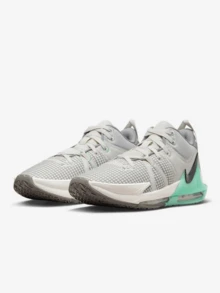 Nike 耐克男士篮球训练鞋，新款 LeBron Witness 7 中帮篮球鞋，舒适贴合脚踝，灰色和薄荷绿配色，多功能休闲运动篮球鞋，DM1123-006 - 灰綠色 - 查看 1