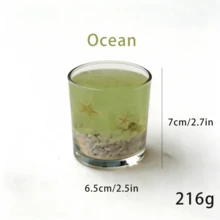 Ocean Scented Candle With Real Sand, Stones, Starfish And Seashells, Creates Ambiance, Gifts For Valentine's Day, Couples, Women, Girls, Wedding, Room Decor, Friends, Graduation, Birthday, Mother's Day, Home Decor, Birthday Decor, Fragrance: Ocean Breeze - Multicolor - View 17