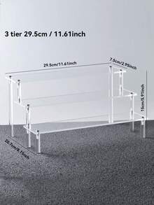 1个透明亚克力多层展示架，适用于香水、化妆品、纸杯蛋糕和甜点；可选1层、2层或3层（单层宽度约20厘米，2/3层宽度约30厘米） - 彩色 - 查看 4