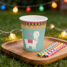 8个/包 9盎司羊驼图案派对纸杯，适合儿童生日派对、节日庆祝活动 - 查看 4